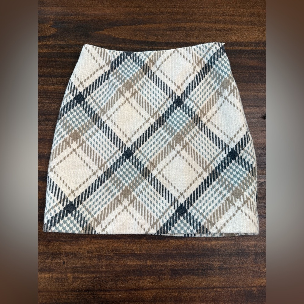H&M Plaid Pencil Skirt - Cream, Brown, Black